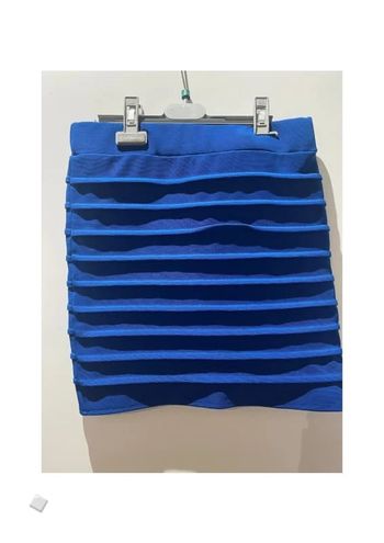 Jupe moulante uni bleu électrique tissu épais