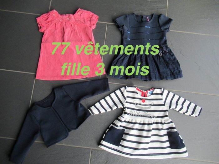 Lot de 77 vêtements fille 3 mois + chaussettes