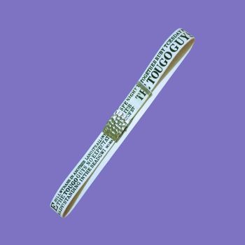 Ceinture Blanche Inscriptions Noires Style Streetwear Décalé 103 cm Très Bon État 
​