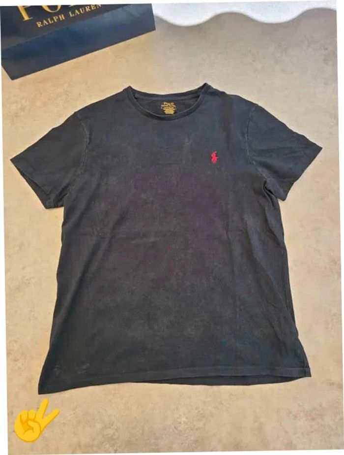 T-shirt Ralph Lauren L coupe col rond noir Homme Men tee80 - photo numéro 4