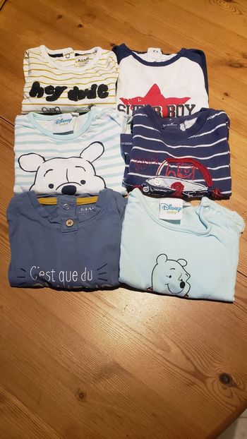 Lot 6 tee short manche longue 3 mois garçons 