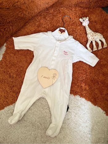 Pyjama bébé – Petit Bateau Petit Cœur – Neuf – 1 mois