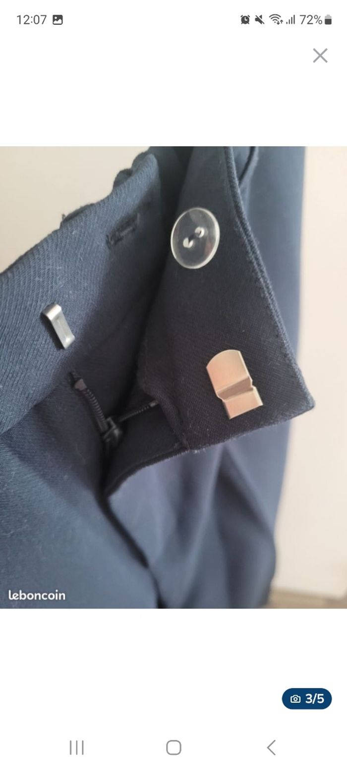 Pantalon coupe droite cigarette bleu marine-Taille XXL(44)Kiabi - photo numéro 3