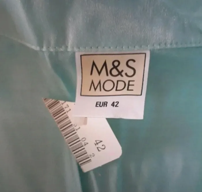 Chemise verte amande/turquoise pâle M&S Mode T 42 Neuve - photo numéro 6