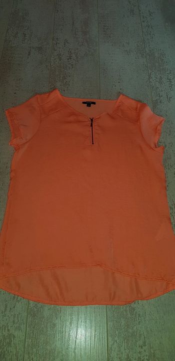 Haut orange néon fermeture