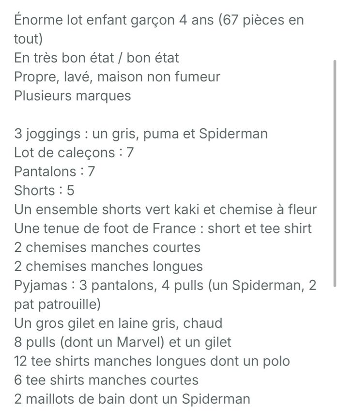 Gros lot de vêtements garçon enfant 4 ans - photo numéro 4