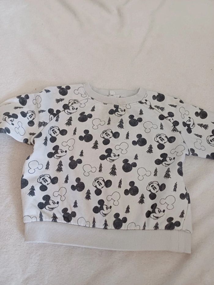 Sweat blanc Mickey 18 mois Disney