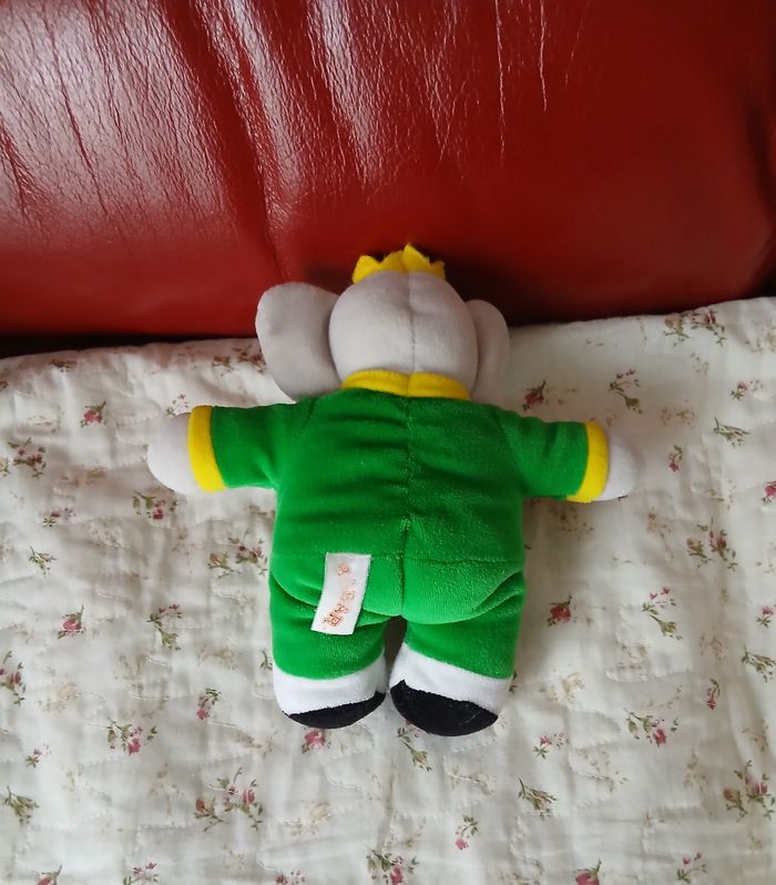 Doudou-Peluche Babar avec grelot *18 cm - photo numéro 5