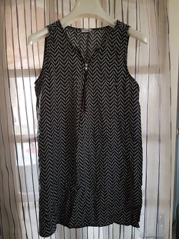 Top sans manches vintage dressing bleu marine et blanc 38.40