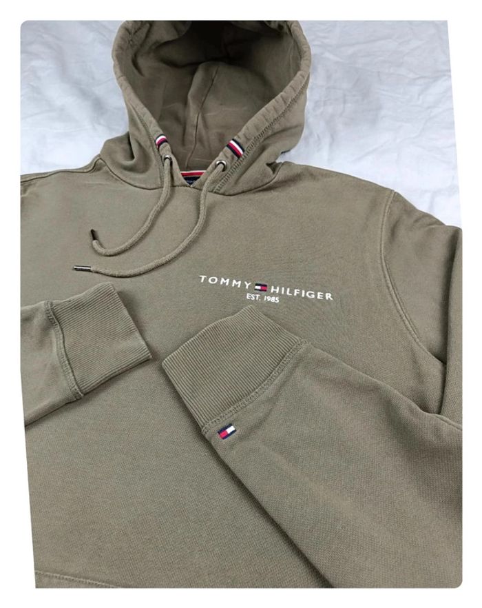 Sweat a capuche Tommy Hilfiger vert kaki L - photo numéro 3