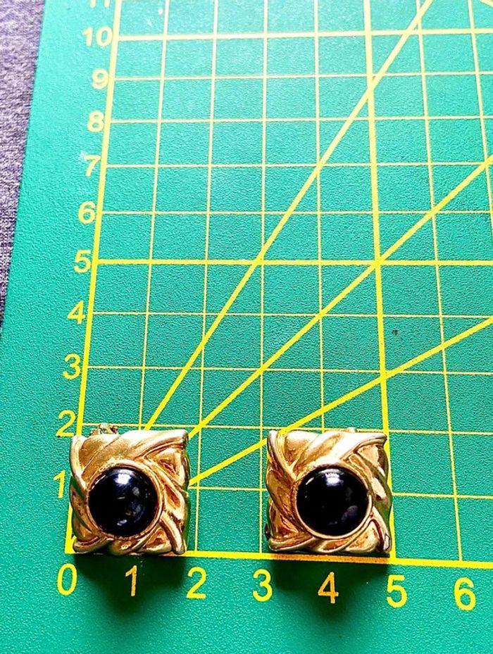 Boucles d'oreilles avec perles agate vintage - photo numéro 4