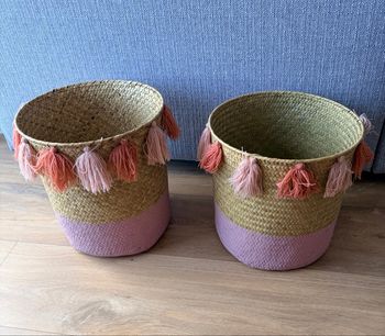 Paniers de rangement osier rose atmosphera 