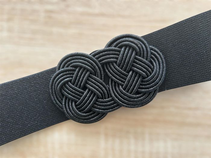 Ceinture élastique nœud noir pailleté - photo numéro 2