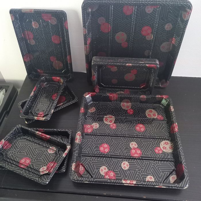 25 plateaux en plastique