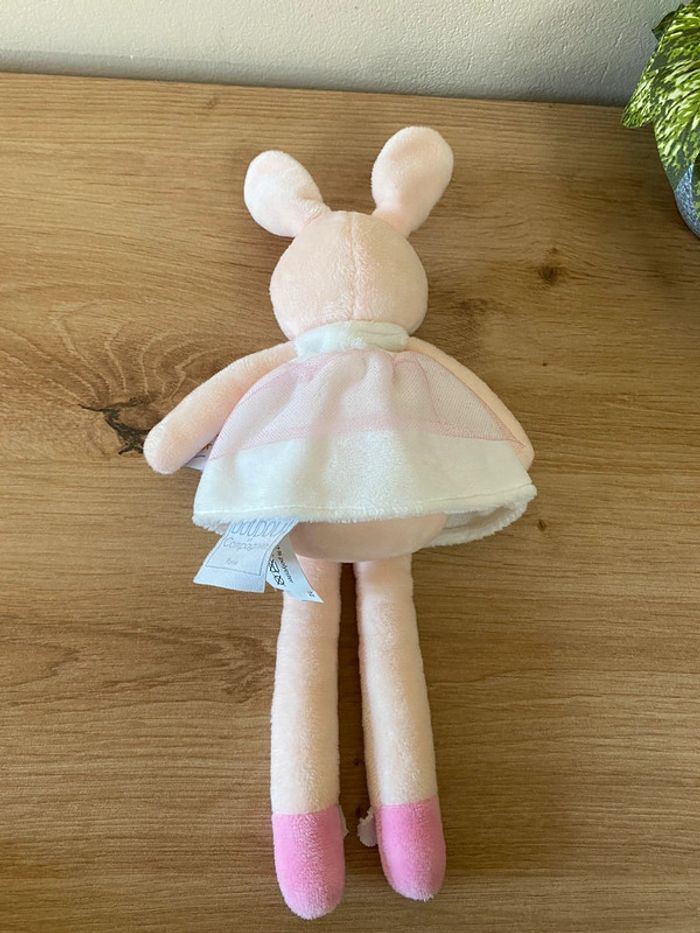 Doudou peluche lapin blanc rose tulle fais un vœu doudou et compagnie - photo numéro 3