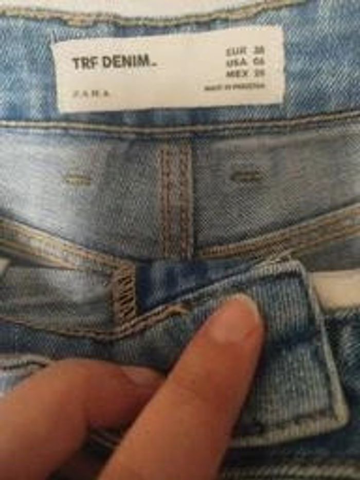 Short en jeans bleu basique - Zara - Taille 38 - photo numéro 3