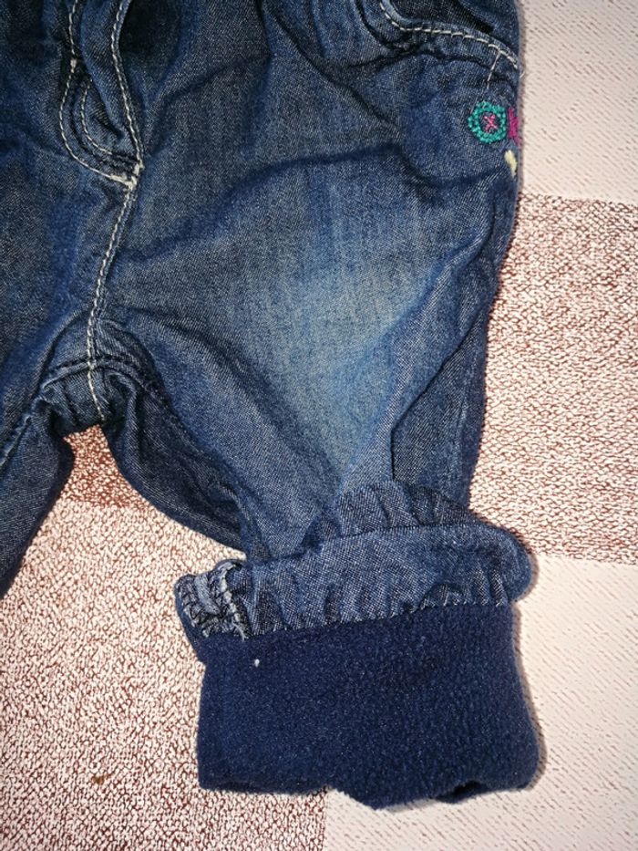 Jeans bleu doublure épaisse C&A 6 mois - photo numéro 3