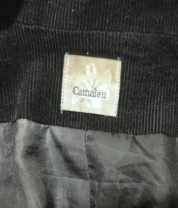 💕 veste style caban vintage côtelé velours noire taille 40 l #camaieu - photo numéro 8