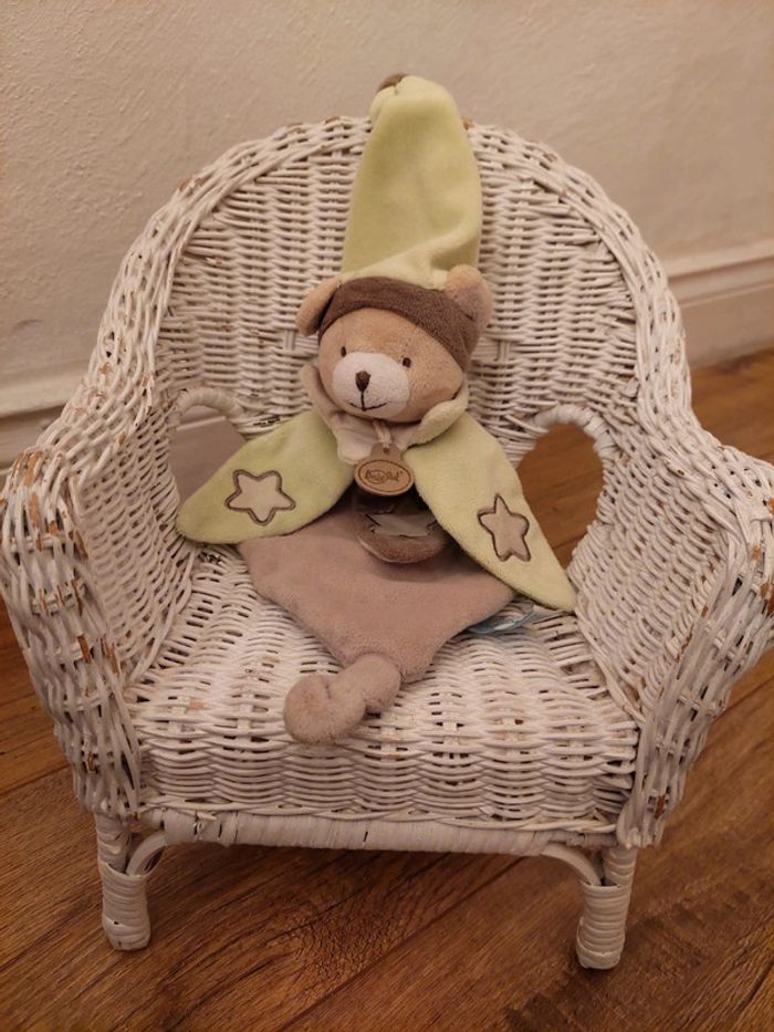 Doudou ourson vert et taupe Baby Nat