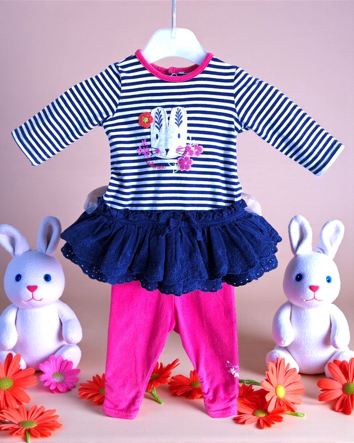 CATIMINI - ENSEMBLE 2P BÉBÉ FILLE MOTIF LAPIN, VOLANTS & BRODERIE ANGLAISE 3M - photo numéro 4