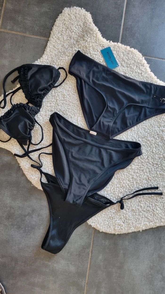 Maillot de bain 2 pièces noir avec 3 bas 40 42 - photo numéro 2