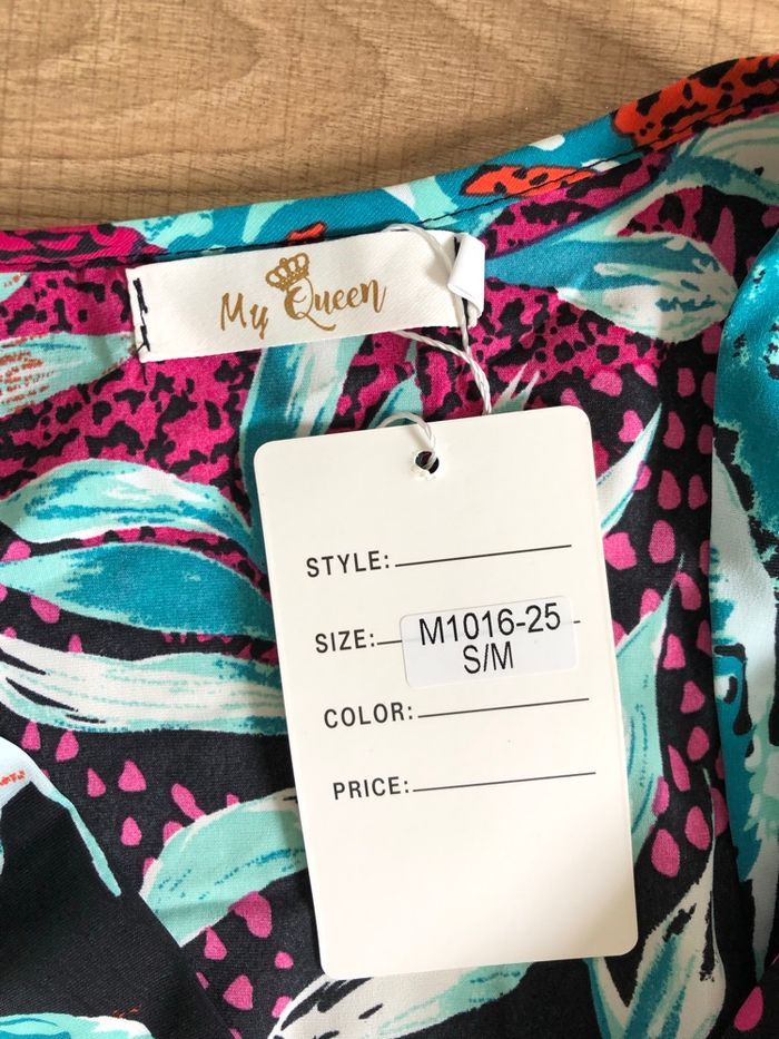 Robe longue imprimée neuve à manches courtes My Queen taille S/M - photo numéro 10