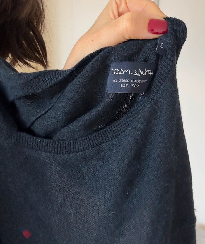 Pull bleu marine Teddy Smith taille S - parfait état - photo numéro 4