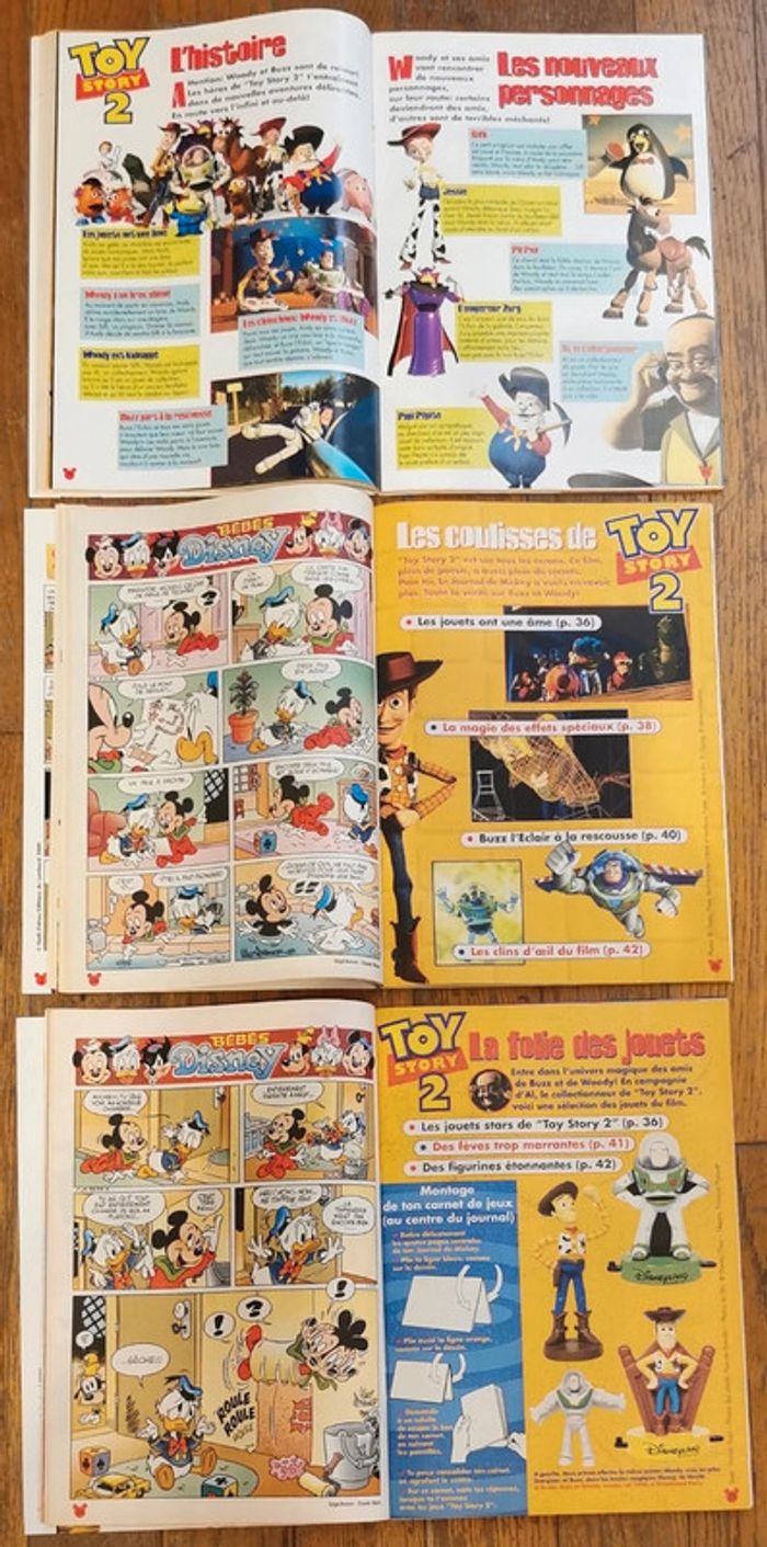Lot 3 journaux mickey Toy story 2 avec poster 2000 vintage - photo numéro 5