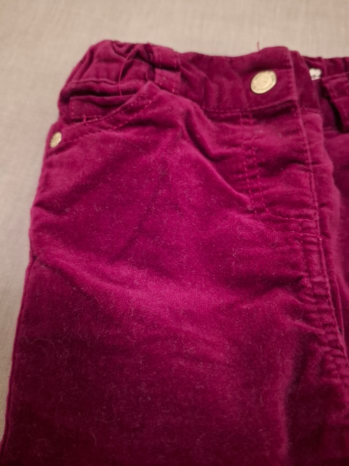 Pantalon en velours ras brodé Gemo - photo numéro 2