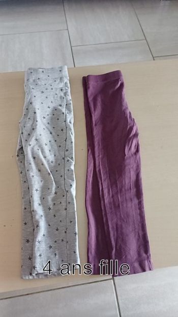 Lot 2 leggings fille