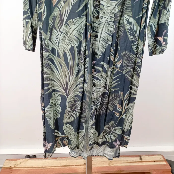 Robe longue imprimé tropical LCW Modest taille 38 viscose fluide manches longues A1556 - photo numéro 3