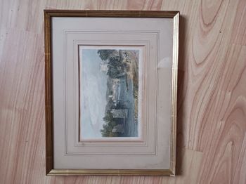 tableau cadre doré gravure Eywell on the tyne Northumberland 22,5 x 28 cm