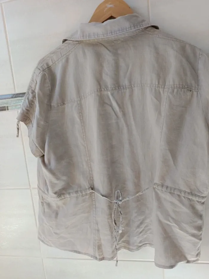 Chemise Patrice Breal t.46 100% lin - photo numéro 6