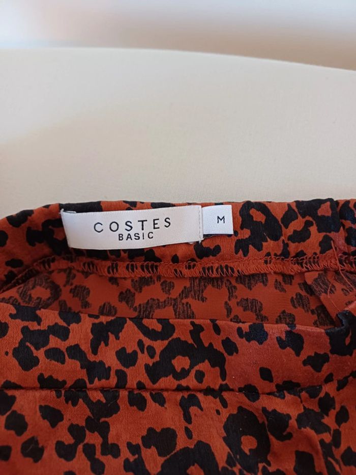 Jupe mi-longue marron à imprimé Léopard Costes taille M/L 38/40 - photo numéro 7