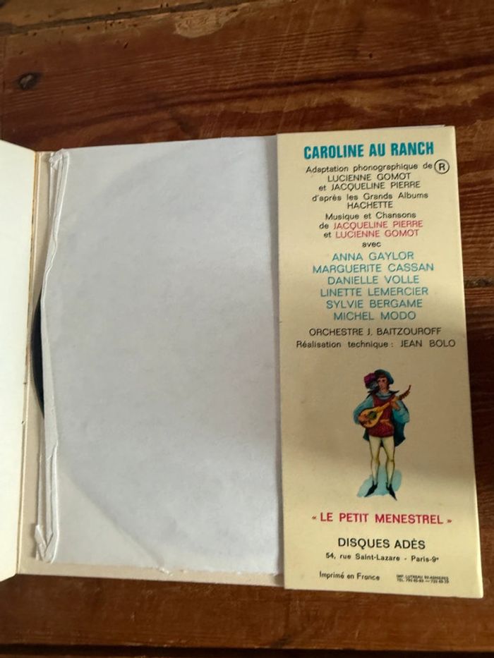 Caroline au Ranch Disques Ades Le petit ménestrel livre bd ancien vintage musique - photo numéro 6