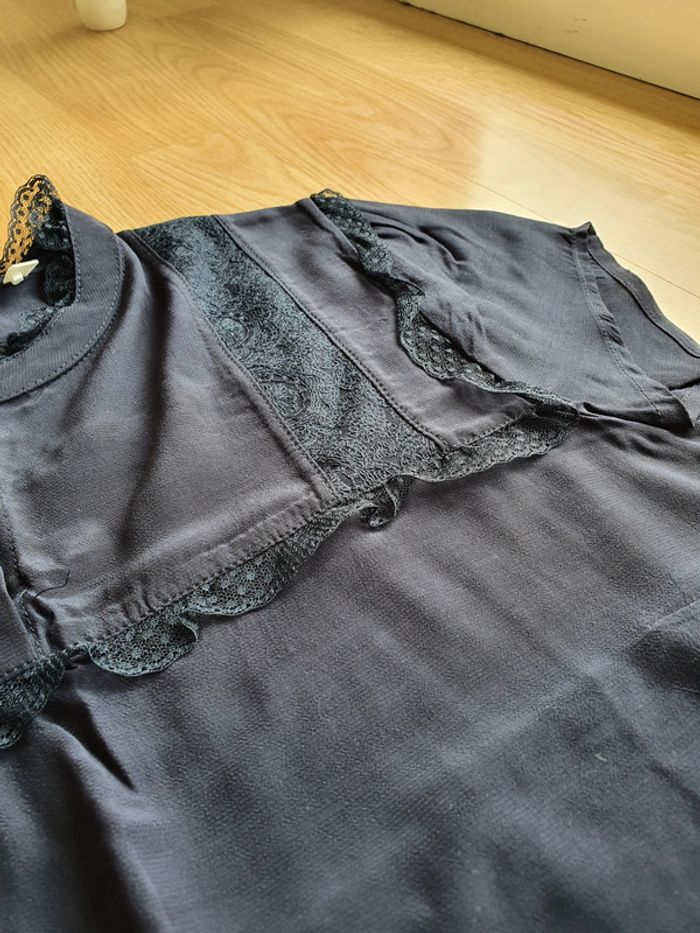 Blouse dentelle bleu marine nafnaf - photo numéro 2