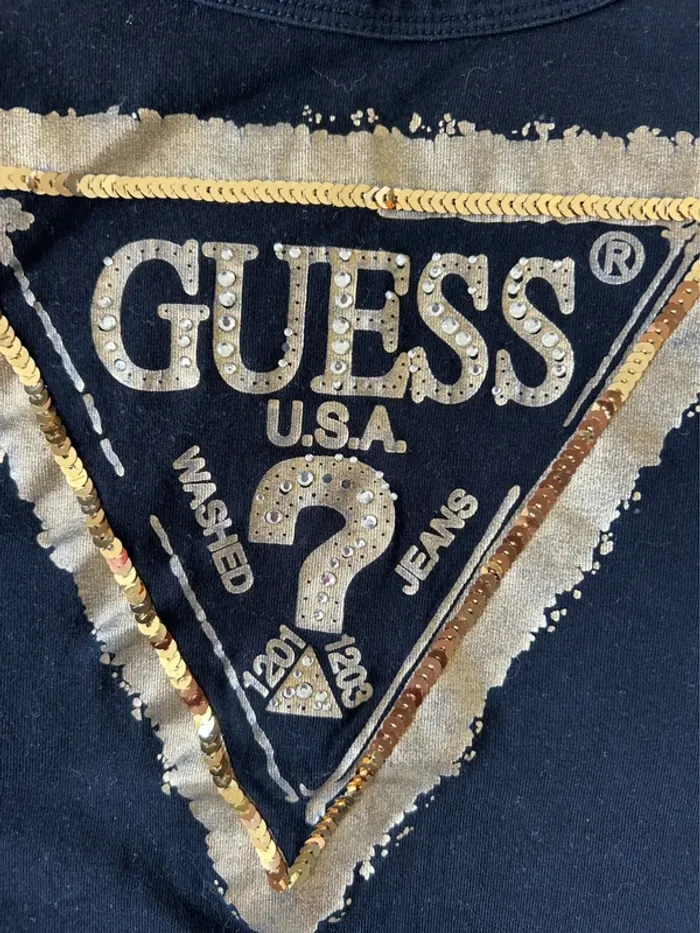 T-shirt guess noir et doré - photo numéro 4
