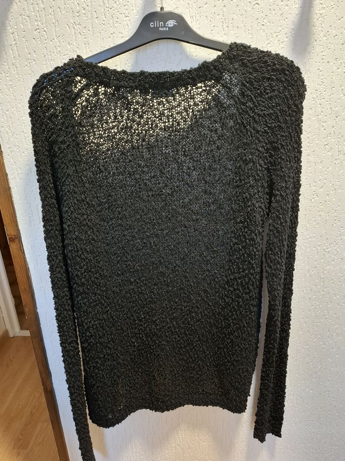 Joli gilet femme YFT noir XL maille ajourée très bon état - photo numéro 4