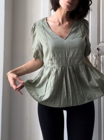 Top Péplum vert - taille L