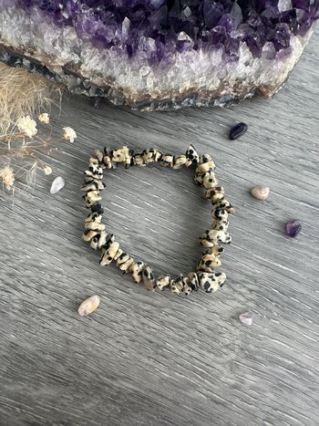 Bracelet en jaspe dalmatien du Brésil - Pierre naturelle