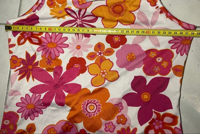 Robe blanche »Pimkie »à fleurs roses et oranges - photo numéro 3