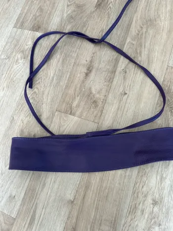 Ceinture obi cuir violette taille unique
