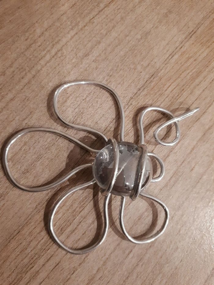 Pendentif fleur argenté - photo numéro 3