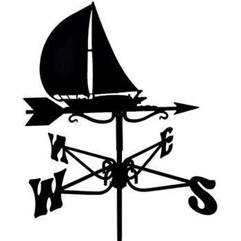 Girouette en métal "Voilier" 4 points cardinaux 30x100 cm Neuf