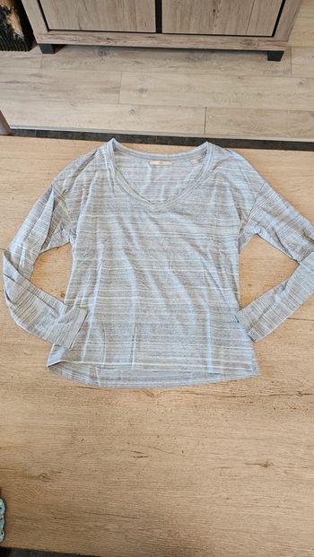 T shirt à manches longues, bleu chiné, EDC, taille M, neuf