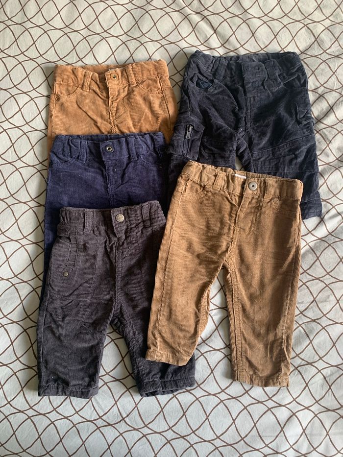 Lot 5 pantalons velours bébé garçon 3 mois