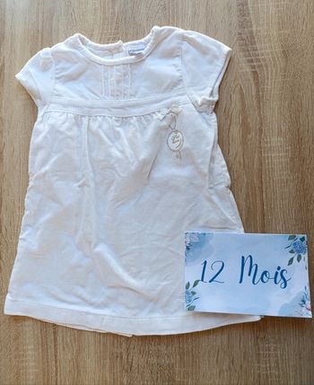 Robe blanche 12mois