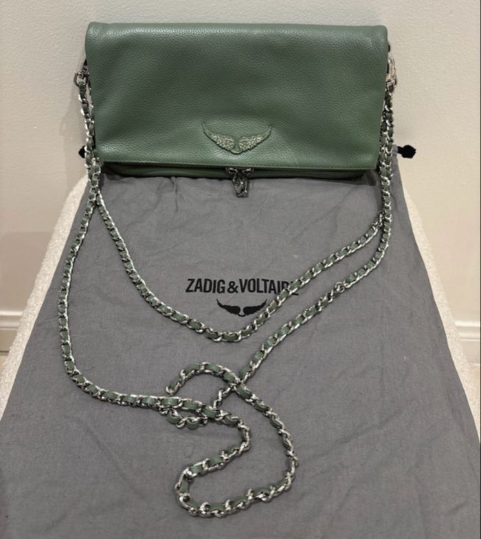 Sac rock cuir vert d eau zadig et voltaire