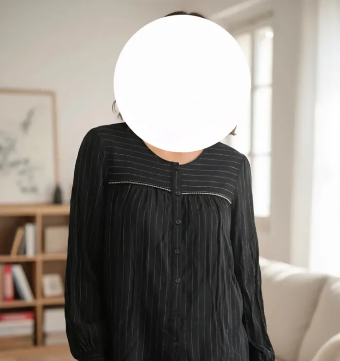 Chemise femme a rayures dorée M