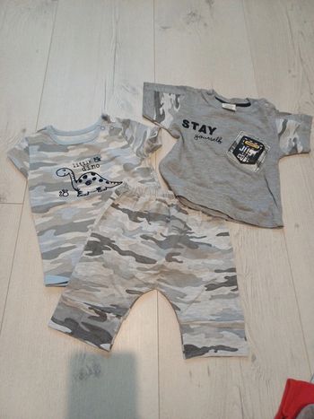 Ensemble 12 mois motifs militaire gris